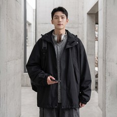 Dotif 男士戶外黑色點綴防風外套 D263-1261