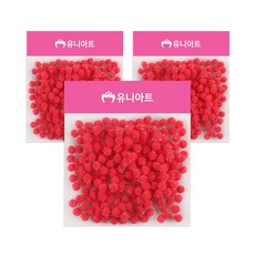 Uniart 5000 亮片毛球製作材料 10mm, 紅色, 3個