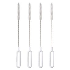 生活公式 不鏽鋼吸管清潔刷, 4個, 白色