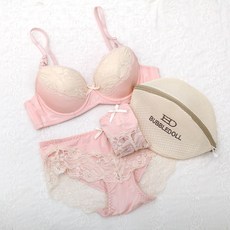 GLAM GONGGAM Abigail蕾絲鋼圈內衣+內褲 2件+洗衣袋組