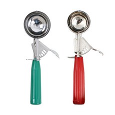 ZEUS 不銹鋼冰淇淋勺 63mm + 50mm 套組, 綠色 (63mm), 紅色 (50mm), 1套