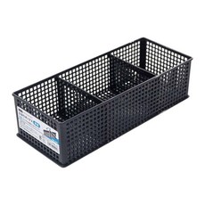 SANADA l8487三格深型整理盒 黑色 桌面抽屜收納, 12.2 x 30 x 8.4cm, 1組