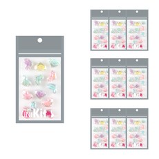 Uniart 迷你珠 粉彩愛心雷射 2號, 混合色, 10個