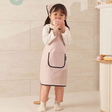 BEBE CHOUETTE 兒童粉彩防水圍裙+頭巾組