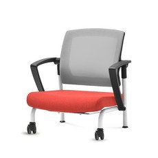 체어포커스 슬라이딩 좌식의자 C530, 블랙(팔걸이) + 그레이(등받이) + 고급 레드(방석), 1개
