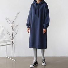 PANG PANG SHOP 拉絨拉鍊連帽孕婦連身裙