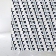 北歐風格浴簾+塑膠掛鉤 12入+窗簾桿 白色, SC349, 1套