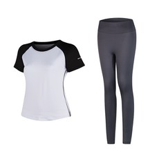 女款時尚瑜伽短袖T恤+內搭褲