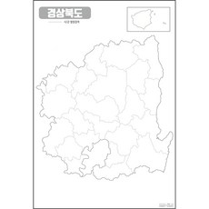 지도닷컴 백지도 시군경계선 비코팅형 경상북도 중, 1개