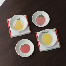 Dasong Made 調色盤造型盤 4件組 S, 1套, 草莓, 西洋梨, 番茄, 檸檬