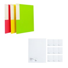 ECO Chungwoon 壓花透明文件夾 10頁 A4 x 3入 + PP名片L型文件夾 A4 10入, 隨機出貨(文件夾), 透明(L型夾), 1套