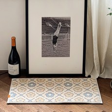 Rugum 可水洗超細纖維防滑 Ple-in-love 柔軟蓬鬆地墊, 藍色