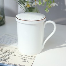 韓國陶瓷 Bone China Wishes 附蓋馬克杯單人組 300ml, 1套, Gold