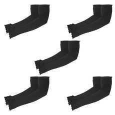 LEADER X 緹花寬鬆防曬袖套 防曬袖套 台灣製, 黑色, 5套