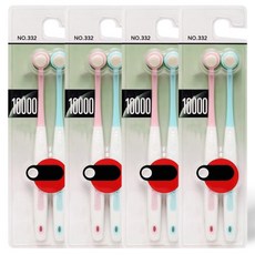 DING DONG PET 寵物用圓頭細毛牙刷 2入, 粉紅色，薄荷, 4套