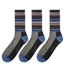 COZY24 3 雙男式高山冬季拉絨登山厚工作襪, 海軍藍