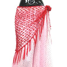 網紗髮帶臀部圍巾 BDSP-1701, 紅色的