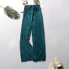 Noble Home 飄逸居家服 寬版鬆緊帶百褶涼感褲