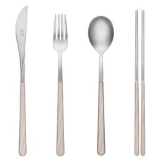 Neva 內瓦大理石紋餐具4件組 象牙白, 1套, 餐刀, 叉子, 湯匙, 筷子