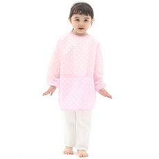 plie 兒童長袖圍裙美術罩衫 圓點