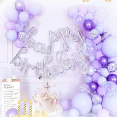 Anuro 派對生日裝飾氣球組 H862 free, 混合色, 1套