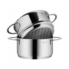 WMF MINI雙耳霧面不鏽鋼兩用蒸鍋附蒸籠, 16厘米, 1個