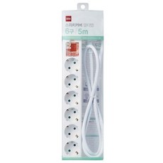 Office DEPOT 6孔延長線, 5m, 1個