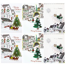 From&To 聖誕卡片 聖誕卡 + 信封 3款 x 2入 組 S156q123, 混合顏色, 1套