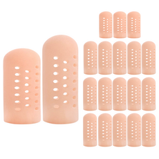 Balgeunliving 矽膠透氣指套 拇指用4入 + 一般手指用16入組, 膚色, 1套