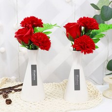 Bluehen 香皂花感謝桌花 2件組, 紅色, 紅色, 1套