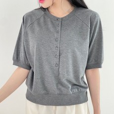 슈가펀 여성용 로드리 버튼 맨투맨 티셔츠