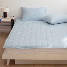 쉬즈홈 국내 생산 위캔드 사계절 누빔 고정밴드 침대패드, 블루