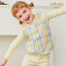 milkmilelolo 兒童保暖格紋睡眠背心