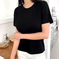 잘빠진 여성용 통기성 기본 무지 반팔 티셔츠