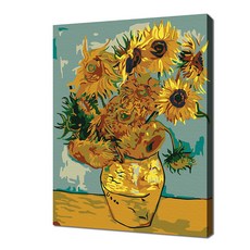 ECO SOLE DIY彩繪 迷你名畫 向日葵 12色 靜物畫 名畫繪製 DIY 20 x 30 cm