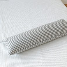 Nubile Gingham格紋水洗棉布長抱枕套