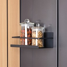 普凱 冰箱磁吸式多用途層架, 1個, 黑色