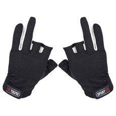 3컷 매쉬 낚시장갑, Black, 1개