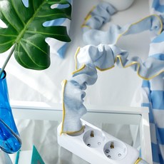 소소 패브릭 콘센트 전선커버, 블루 + 옐로우