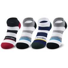 Crocodile 鱷魚 男士運動氣墊Pola運動短襪 CD205 4雙, 灰色 + 白色 + 黑色