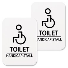 뭉키데코 부착형 화장실 안내표지판 B 화이트, 화장실 장애인013, 2개