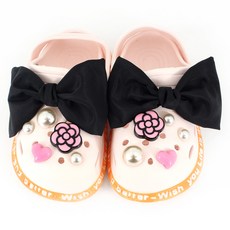 arang.rorang 兒童黑色蝴蝶結鞋飾配件 12件組