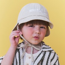 화이트샌즈 아동용 소프트 체크 라운드 메이슨 이중챙캡