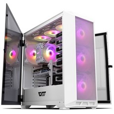 다크프래쉬 DLX23 MESH RGB 강화유리 미들타워 화이트