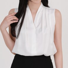 peilit 女款細褶V領無袖上衣