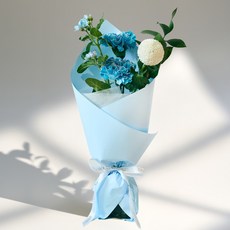 코코도르 생화 축하 미니꽃다발, 블루