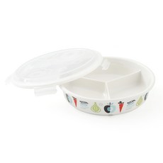 Zen 韓國午餐圓形 3 分隔密封容器 21 厘米, 1個, 單品