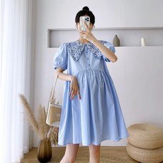 ALL NINE A-Hope孕婦小碎花領連身裙