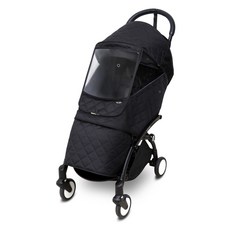 Manito 麻花鋪棉Yoyo專用嬰兒推車防寒罩, 1個, 鑽石黑