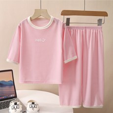 兒童涼感透氣Hello七分袖夏季居家服上衣+下著套裝